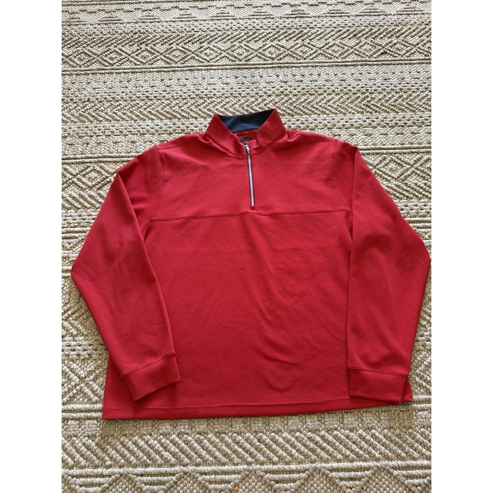 Greg Norman Collection Men's Red 1/4 Zip Long Sleeve Pullover Sweater Size XL